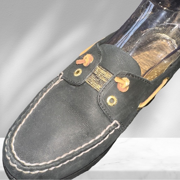 Women’s Dark Navy and Gold Sperry Topsiders 9 - Picture 3 of 7